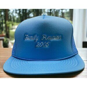 Family Reunion Trucker Hat Snapback Cap 2005 Mohrs Baby Blue Solid Pattern